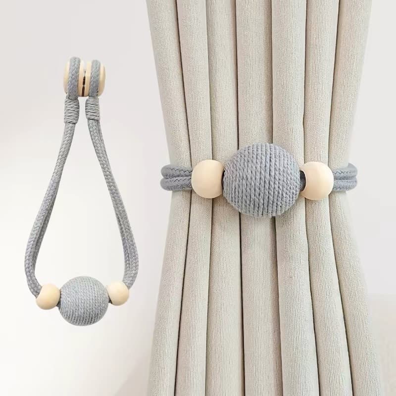 Hot-Selling Labeled Curtain Tie-Back, New Cross-Border Style, No-Drilling Magnetic Buckle, Versatile Woven Curtain Tie