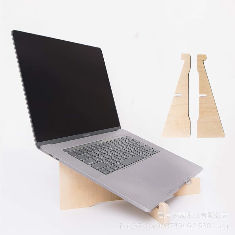 Simple Portable Wooden Laptop Stand, Creative Detachable Portable Computer Support