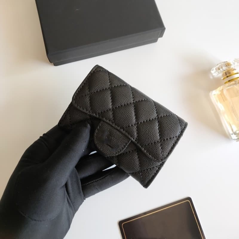 2024 Xiang Jia Korean Style Small Wallet Coin Purse Caviar Quilted Pattern Women's Chanel Style Card Holder Cross-border
