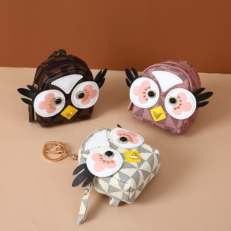 Big Eyed Owl Creative Coin Purse Korean Style Girl Heart Ins Coin Bag Cartoon Mini Primary School Key Bag