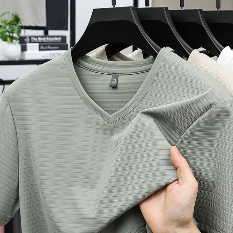 [Dropshipping] Sports breathable thin easy-to-care shirt middle-aged men's casual men's summer short-sleeved tops for men
