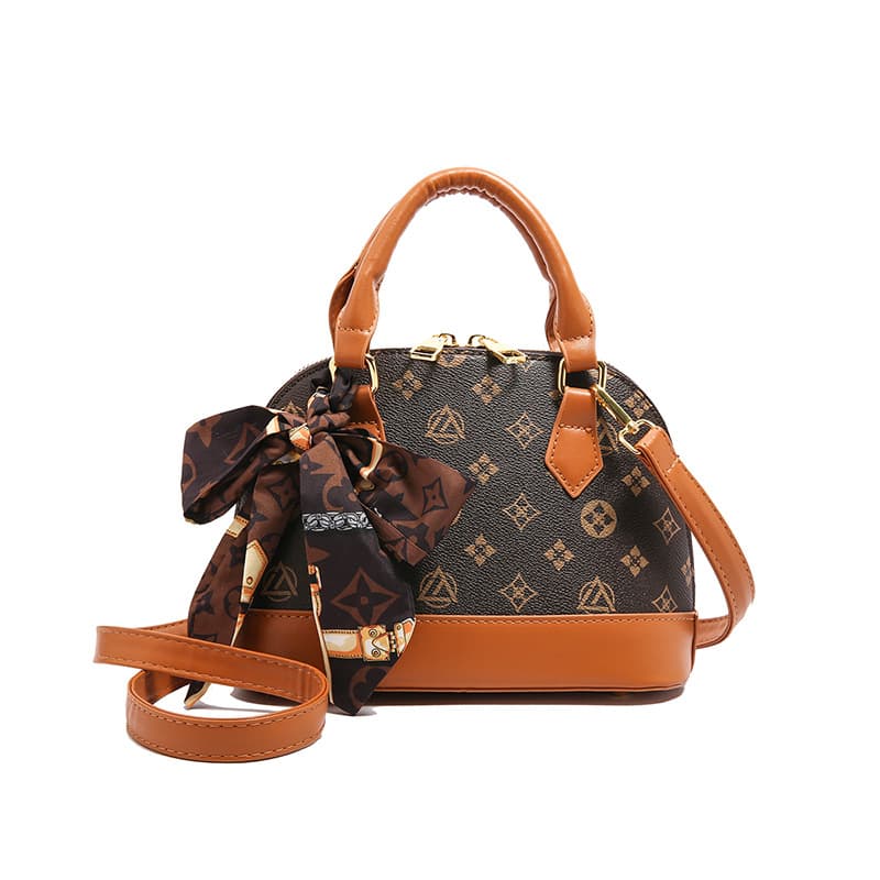 Cross-border retro printed shell bag for women 2026 new light luxury ins fashion handbag French style bag
