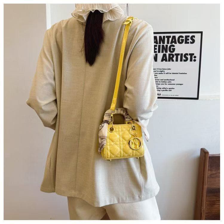 2026 New Versatile Premium Small Square Bag Shiny Material Lady Dior Handbag Shoulder Crossbody Bag Fashionable Exquisite Crossbody Small Bag