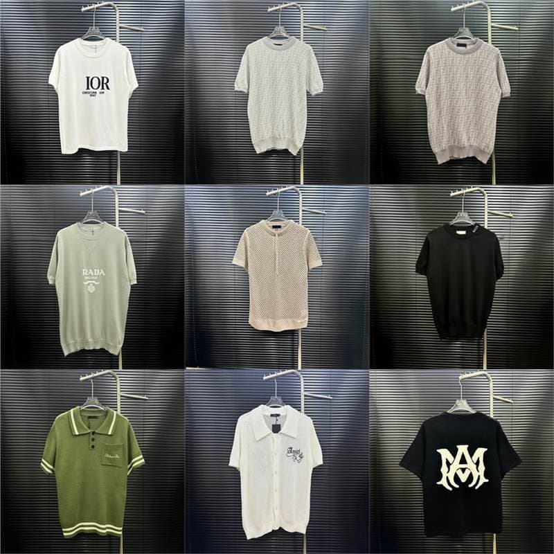 Cross-border Authentic Version High Quality Prada Dior Gucci Emile Knit Short-Sleeve Top