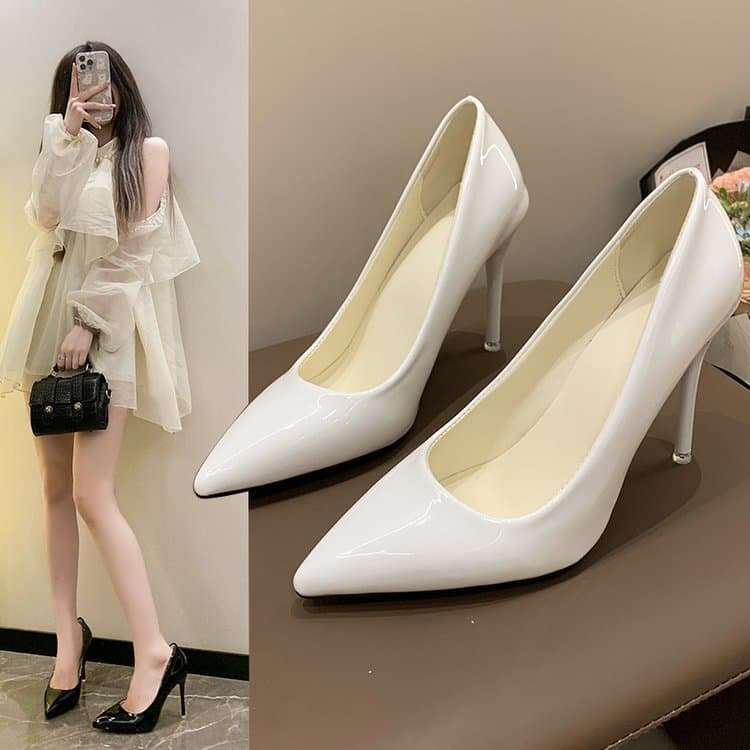 2025 Nude High Heel Fashion Pumps Spring Summer Internet Celebrity Travel Versatile Thin Heel Pumps Match Dress Stylish Women's Shoes