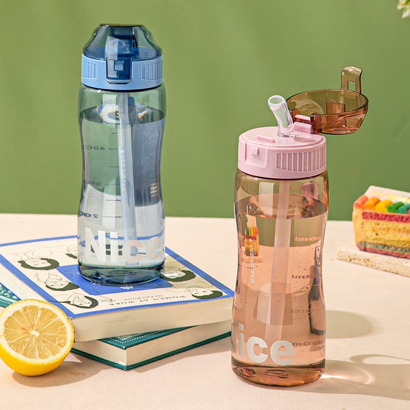 Water Bottle for Women Summer High Aesthetics Plastic Cup for Men Portable Student Adult Sports Handy Cup Drop-Resistant Heat-Resistant
