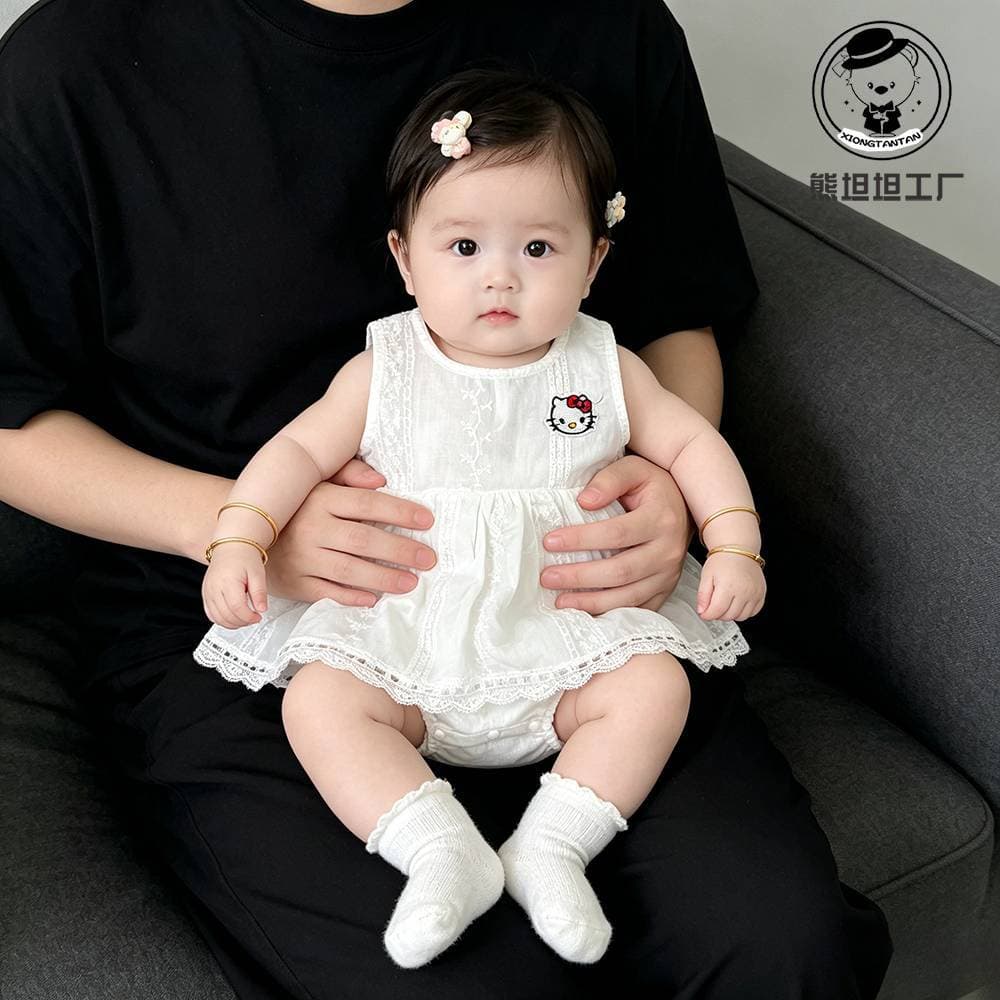 Baby Clothes One-Piece Romper Dress for Girls Infant Crawling Skirt Newborn Summer Thin Princess Dress for Full Month