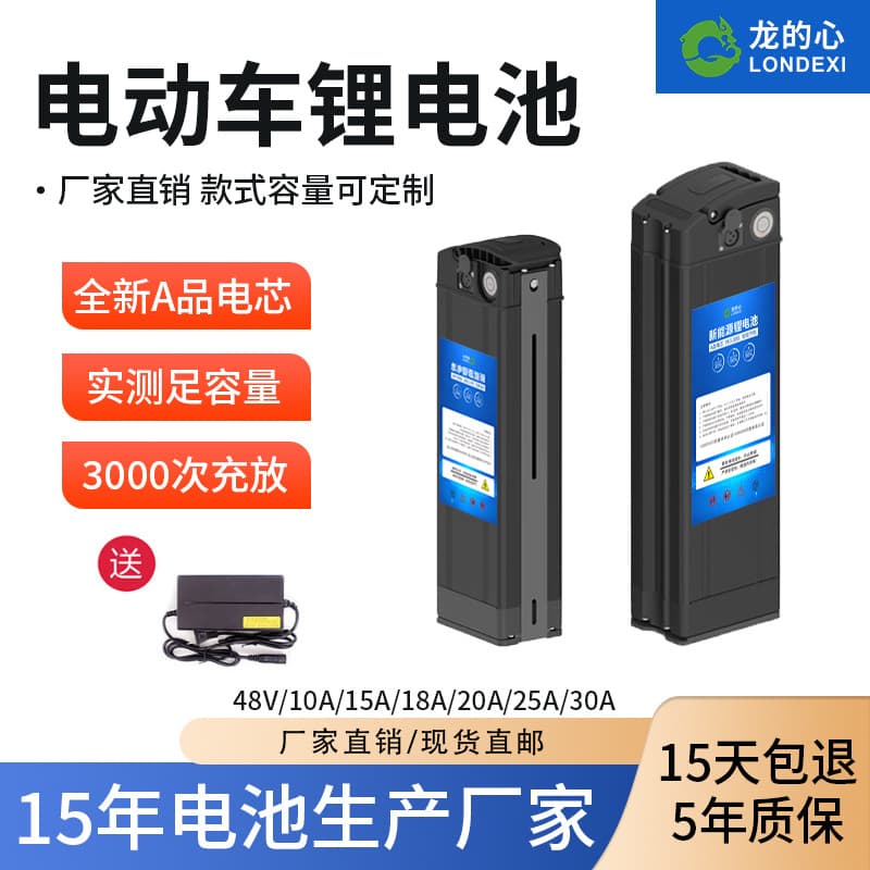 Manufacturer Electric Vehicle Lithium Battery for Designated Driver Folding Bicycle 48V Battery Haiba Model Silver Fish Long Range