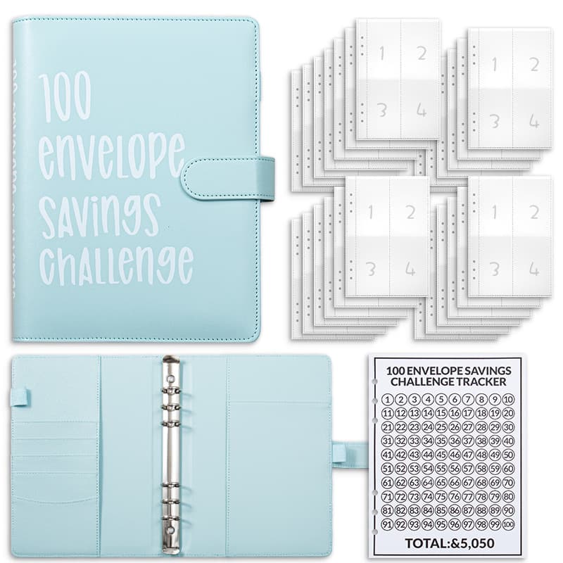 Cross-Border Couple's 100-Day Challenge: Saving Money, Budgeting, Cash Envelope System, Money-Saving Binder Notebook