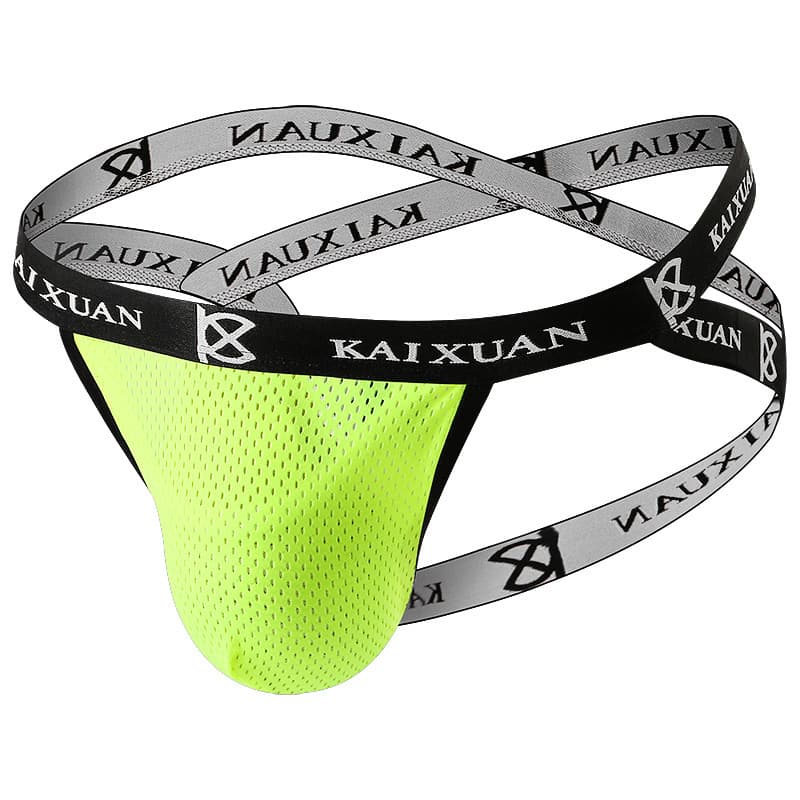 Men's Ice Silk Mesh Backless Double Briefs Sexy Summer Breathable Comfortable Double Briefs