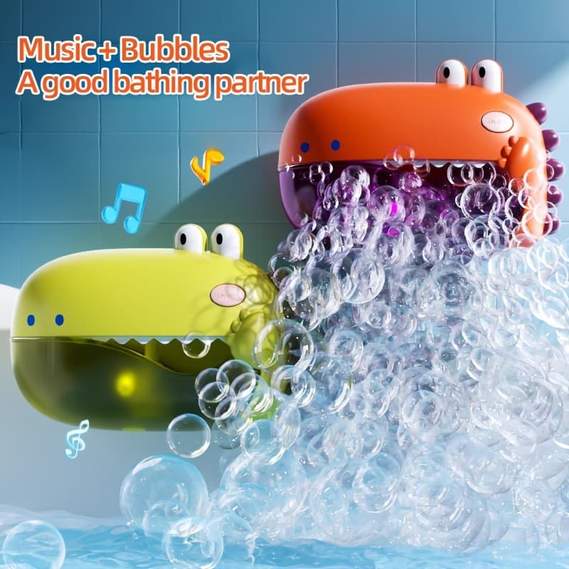 2026 New Cross-Border Drop Shipping Kids Cartoon Dinosaur Bubble Bath Machine Bath Toy