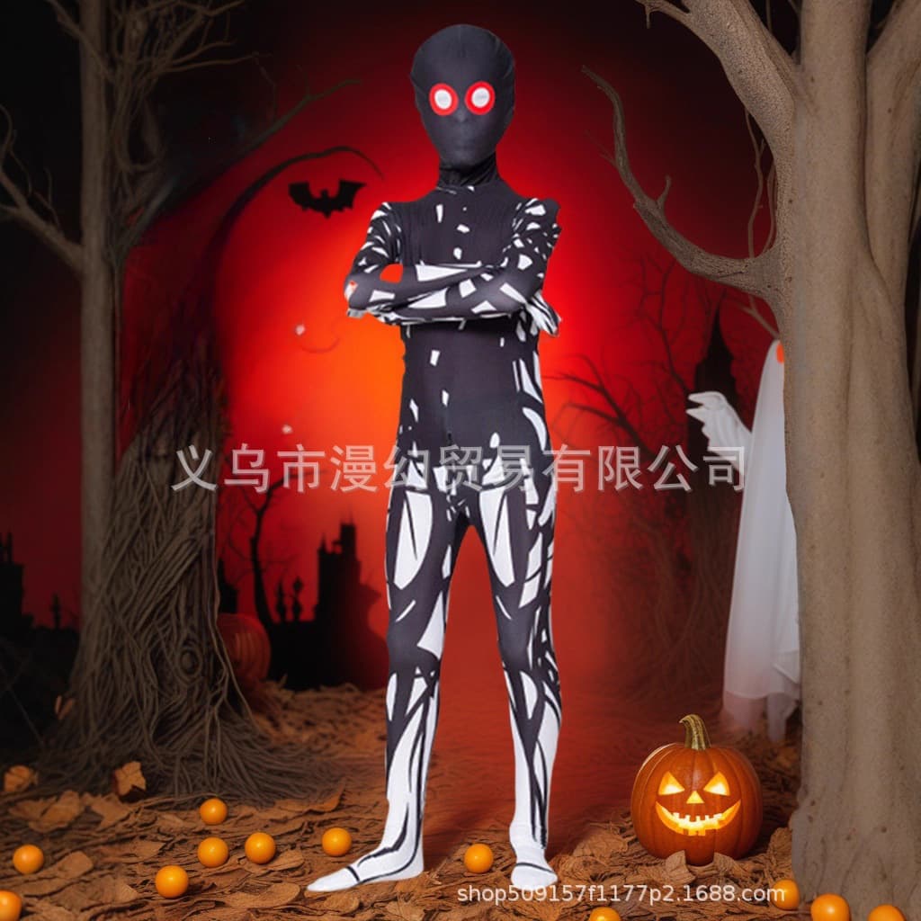 Halloween Children's Cosplay Ent Costume Full Bodysuit Scary Mask Role Play Costume Easter Party Performance Outfit