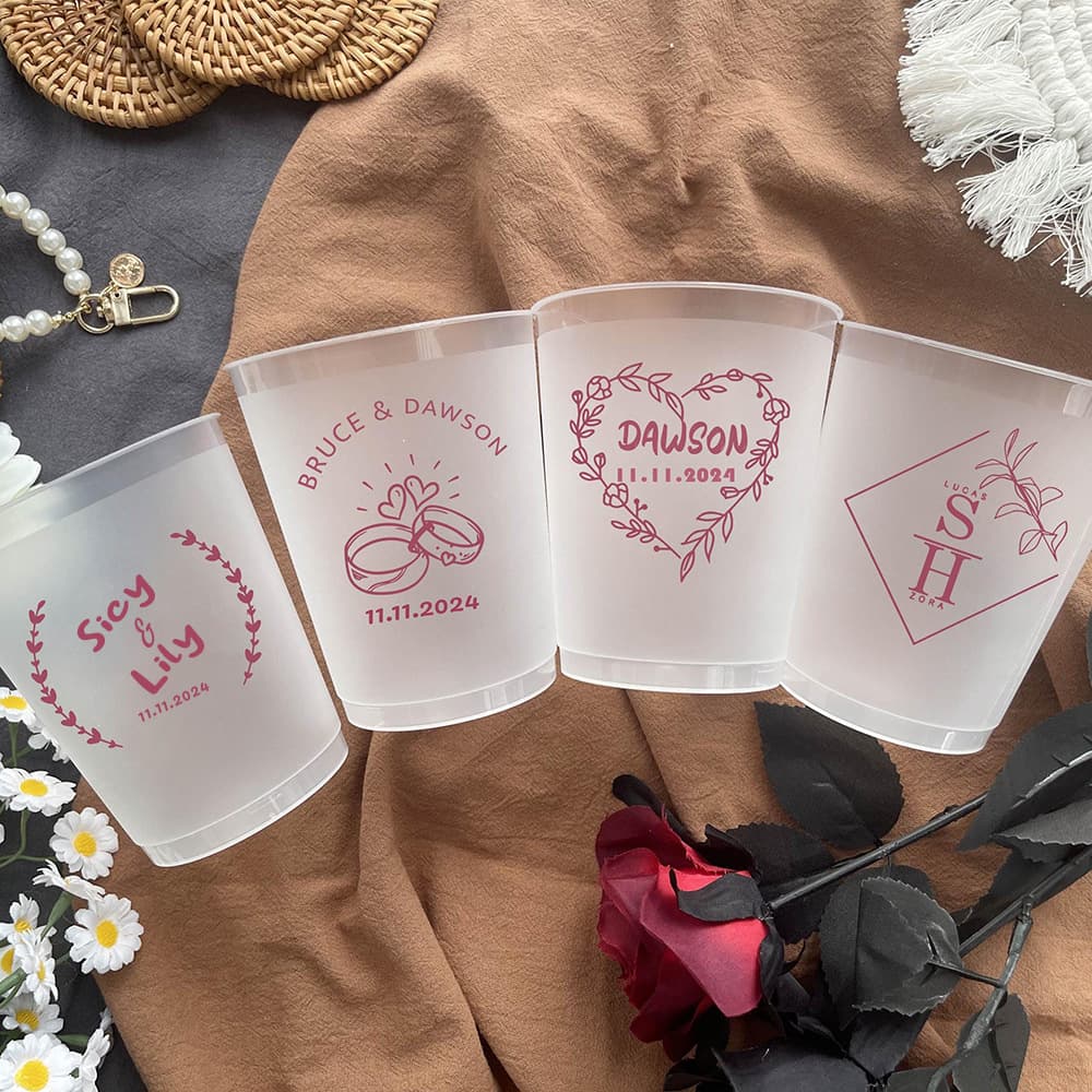 New Cross-Border Single Party Plastic Frosted Cup Custom PP Plastic Frosted Cup Party Supplies