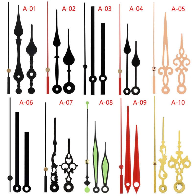 Home Decor/clock Accessories/clock Hands - Clock Hands Set Black Hour Minute Second Hand Red Second Hand For Diy Wall Clock