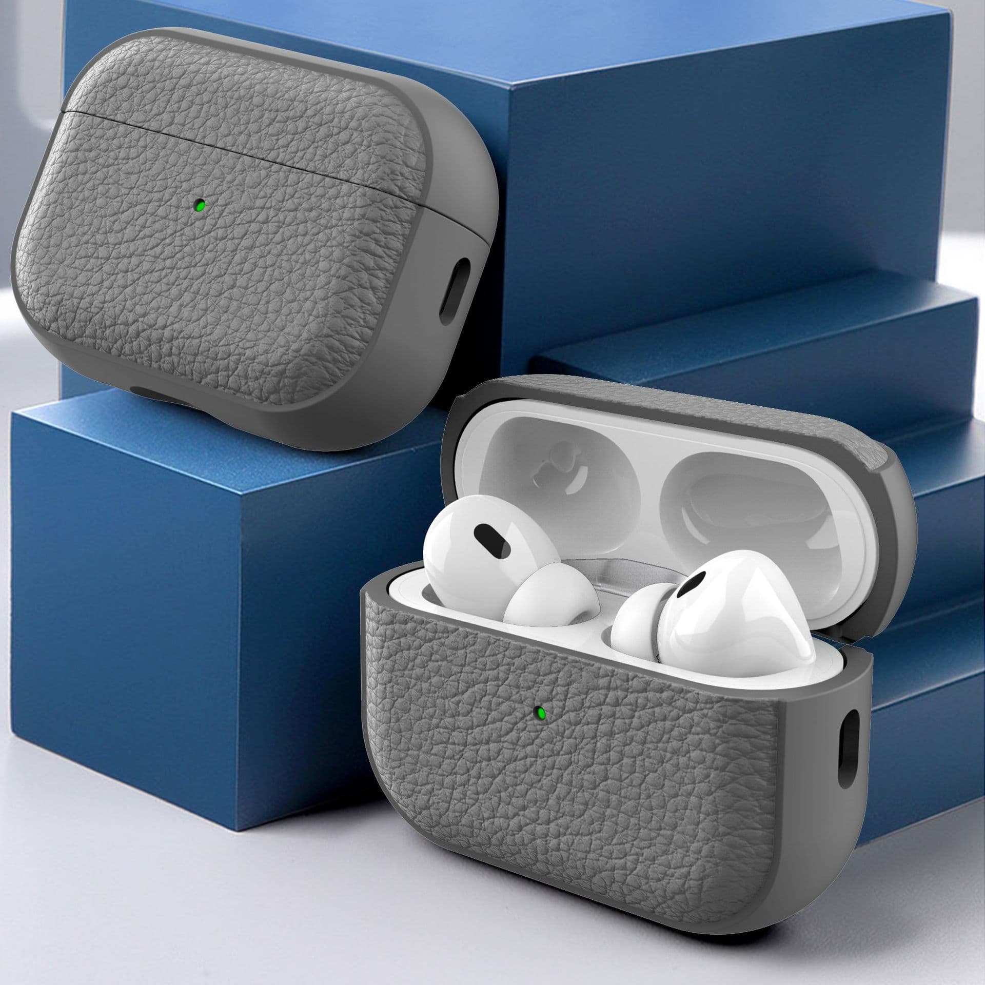 Simple pebbled leather suitable for airpods 4th generation protective cover 2nd generation 3rd generation pro2 Apple Bluetooth headphone case