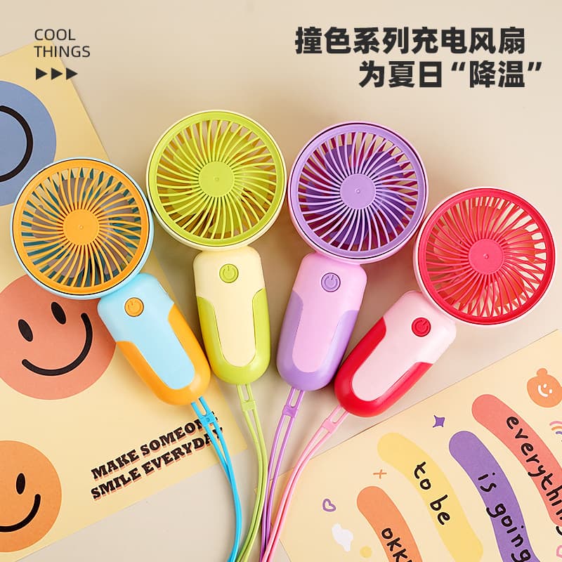 Cross-border Mini Portable USB Rechargeable Fan Desktop Student LOGO Gift High Airflow Fan Wholesale