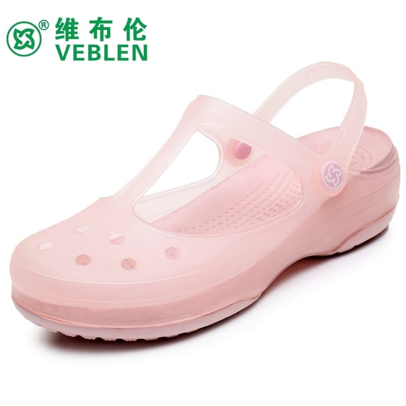 VEBLEN Hole Shoes Women's Sandals Summer New Style Outwear Slippers Thick Sole Non-slip Seaside Beach Shoes 6601