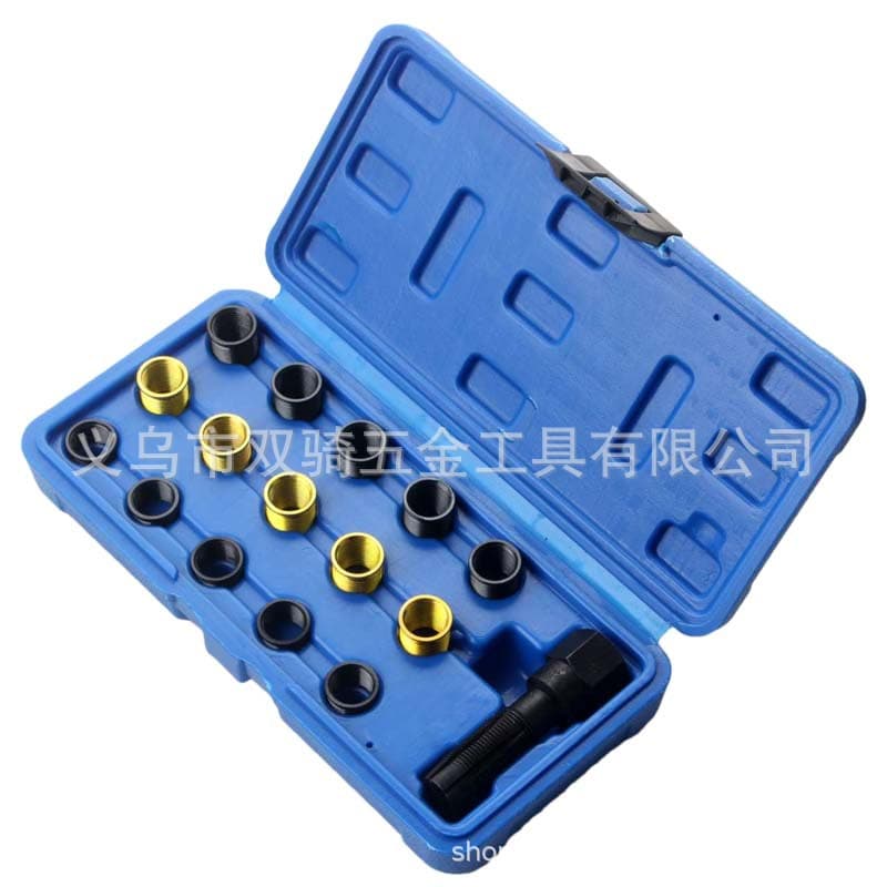 Spark Plug Thread Repair Tool 16pc Set, M14*1.25 Internal Hole Restoration Tool Kit