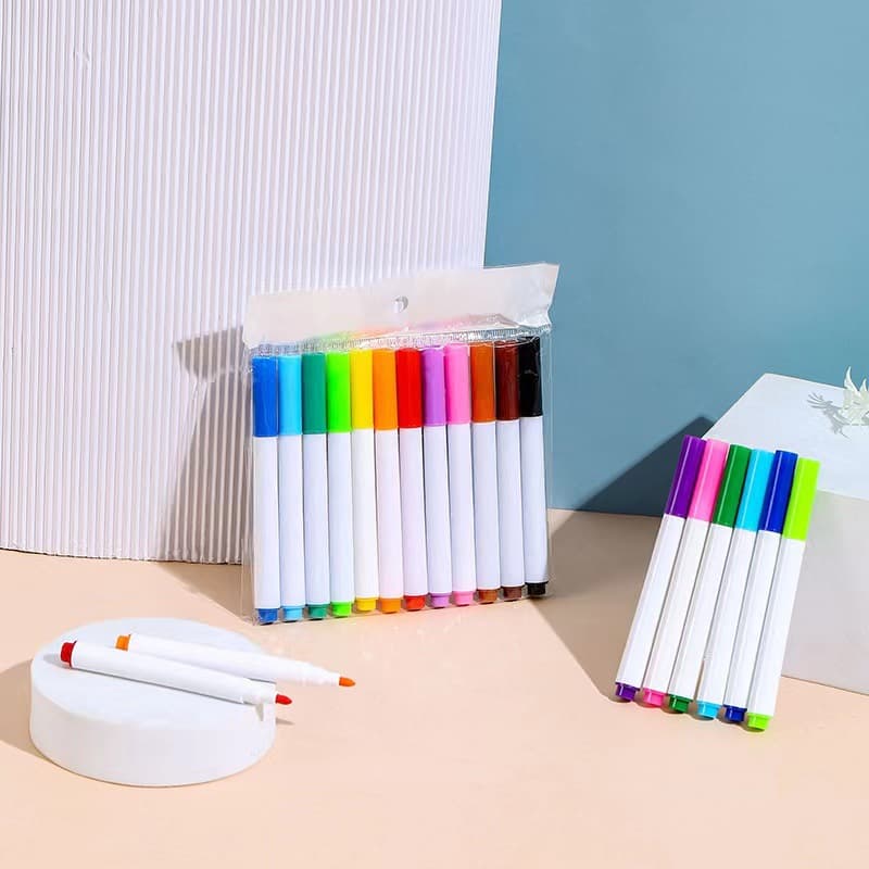 Colorful Whiteboard Markers Water-Based Erasable Student Drawing Pens Refillable Fine Tip Office Markers Factory Graffiti