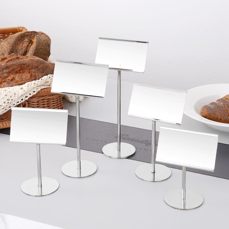 Creative Stainless Steel Menu Clip Restaurant Menu Stand Card Holder Table Number Sign Self-Service Dish Display Stand Table Card