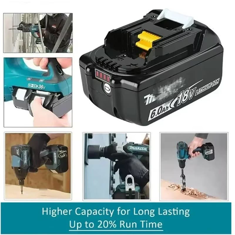 ®BL1860 Rechargeable Battery 18V 6000mAh Lithium-Ion Compatible with Makita 18V Battery Makita Style