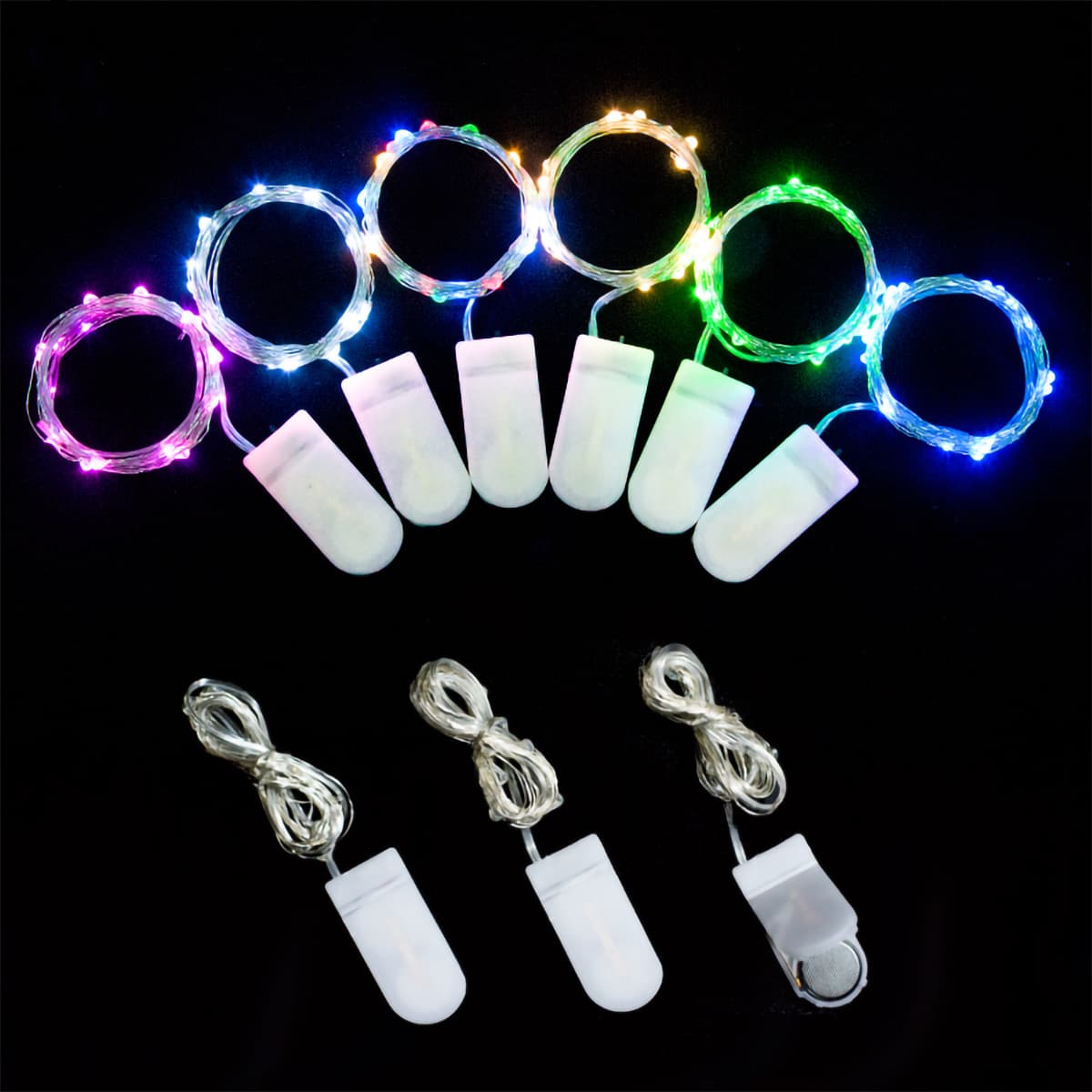 LED light string gift box cake decoration button copper wire lantern Christmas button battery light flower light string