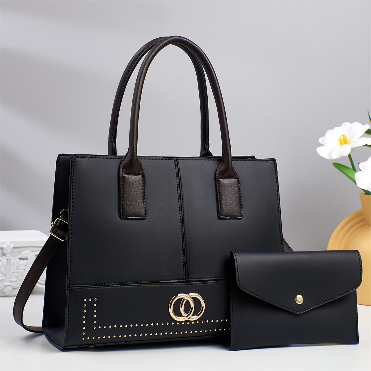 Two-piece set of women's handbags large capacity cross-border foreign trade handbags shoulder crossbody factory wholesale
