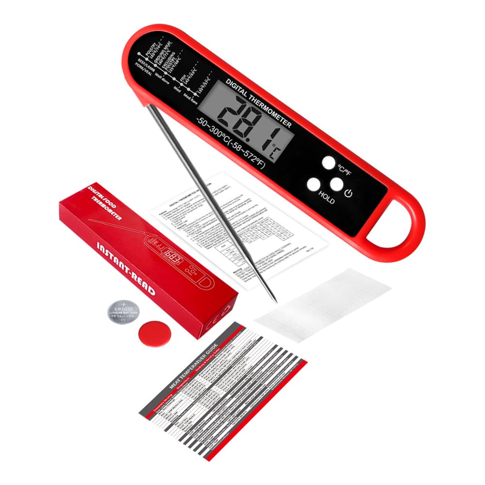 Factory Price Wholesale Food Thermometer with Foldable Probe, Digital Display, Fast Temperature Measurement for Kitchen and BBQ