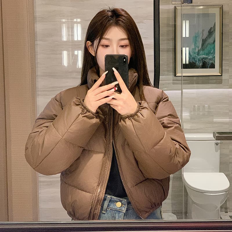 Export women's short cotton-padded jacket 2025 autumn and winter new Korean style small stand-up collar down-padded jacket for women thickened jacket trendy