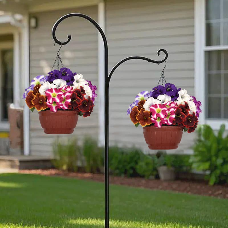 Cross-border Simulation 5-Fork Morning Glory Trumpet Flower Outdoor Yard Hanging Basket Flower Pot Arrangement Accessories Landscape Decoration