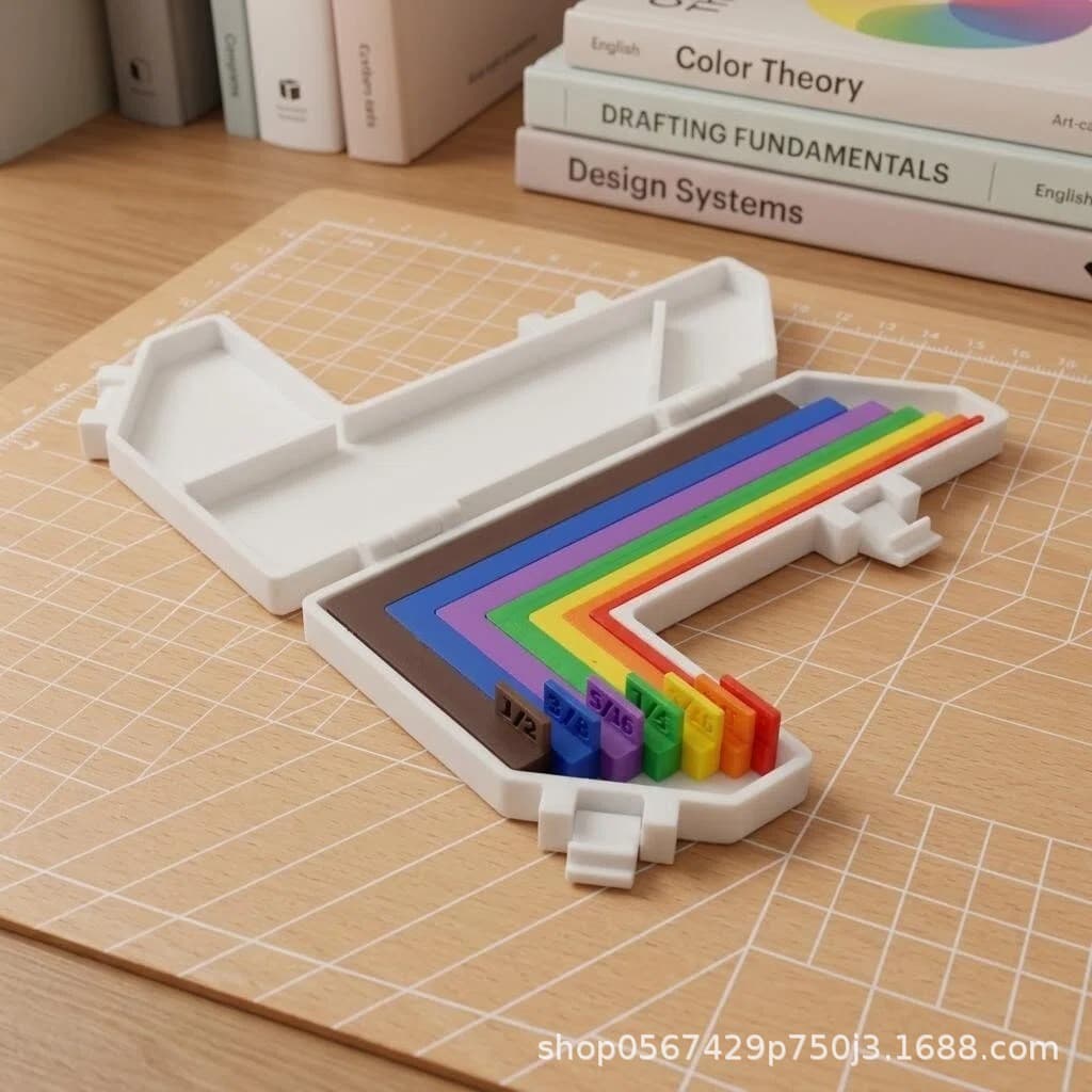7Pcs Paper Crafting Alignment Guides with Storage Case