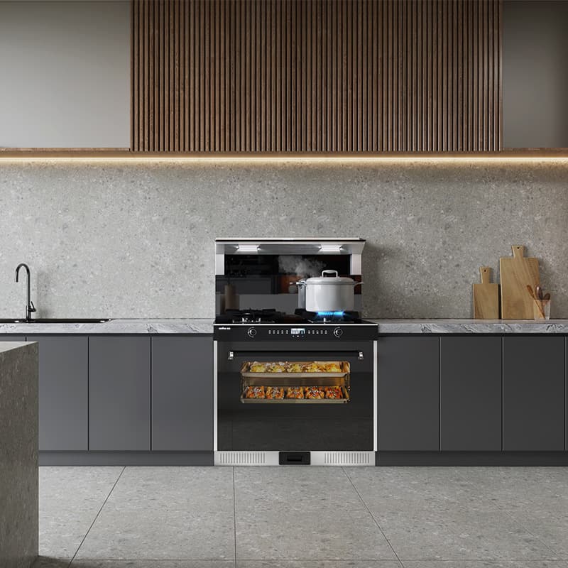 Yitian integrated hob YP902ZK with high suction power, steam and bake combo, air fry, heat preservation shelf, genuine product