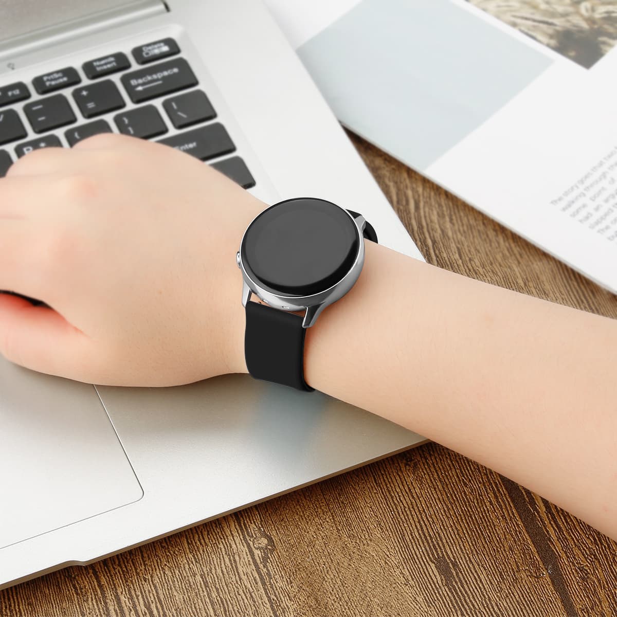 Compatible with Samsung Galaxy Watch and Huawei Watch Sport Color Buckle Silicone Strap 20mm 22mm