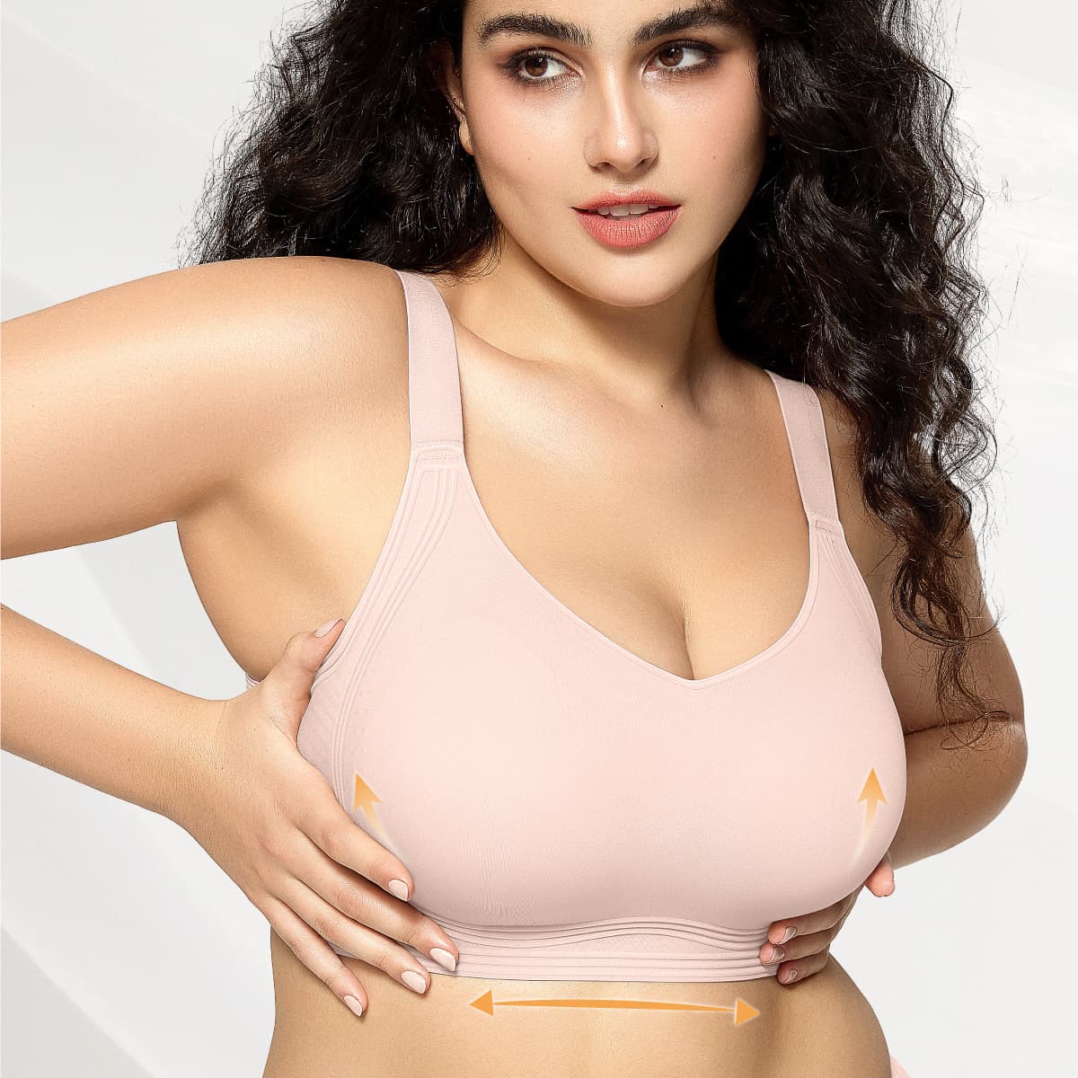 Amazon Cross-Border Europe America Plus Size Wire-Free Jelly Seamless Bra Women Push Up Seamless Bra