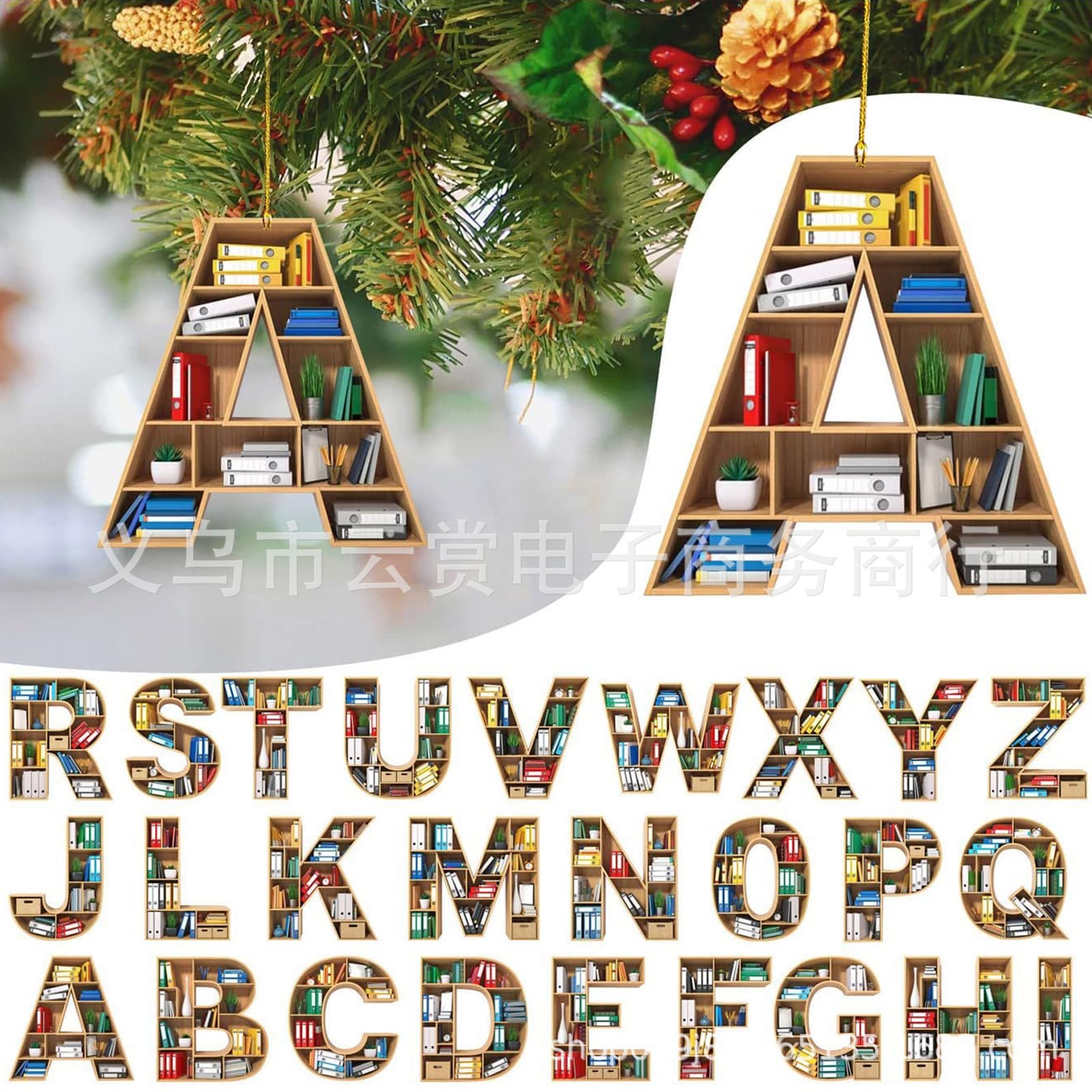Acrylic Flat Letter Decorations Bookshelf Pendants Library Decorations Book Lovers Heart Shape Dangle Jewelry Simple Style