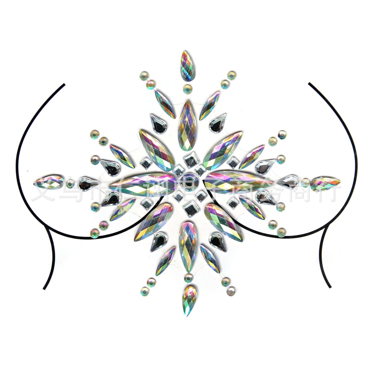 Resin diamond tattoo stickers bar carnival performance makeup chest stickers diamond chest stickers party chest decoration 1-40