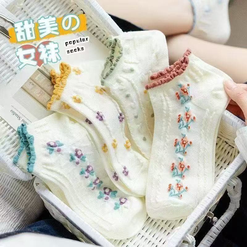 New Women's Short Socks, Low-Cut Ins Style, Cute Japanese Spring/Autumn Lace Low-Top Socks, Summer Boat Socks Wholesale
