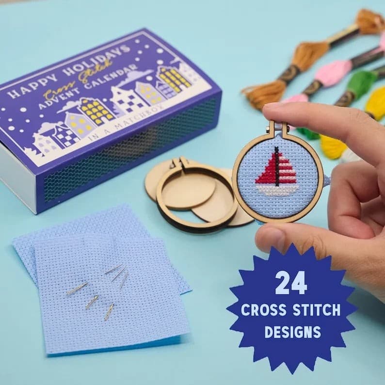 New cross-border product: Christmas Cross Stitch Advent Calendar gift box