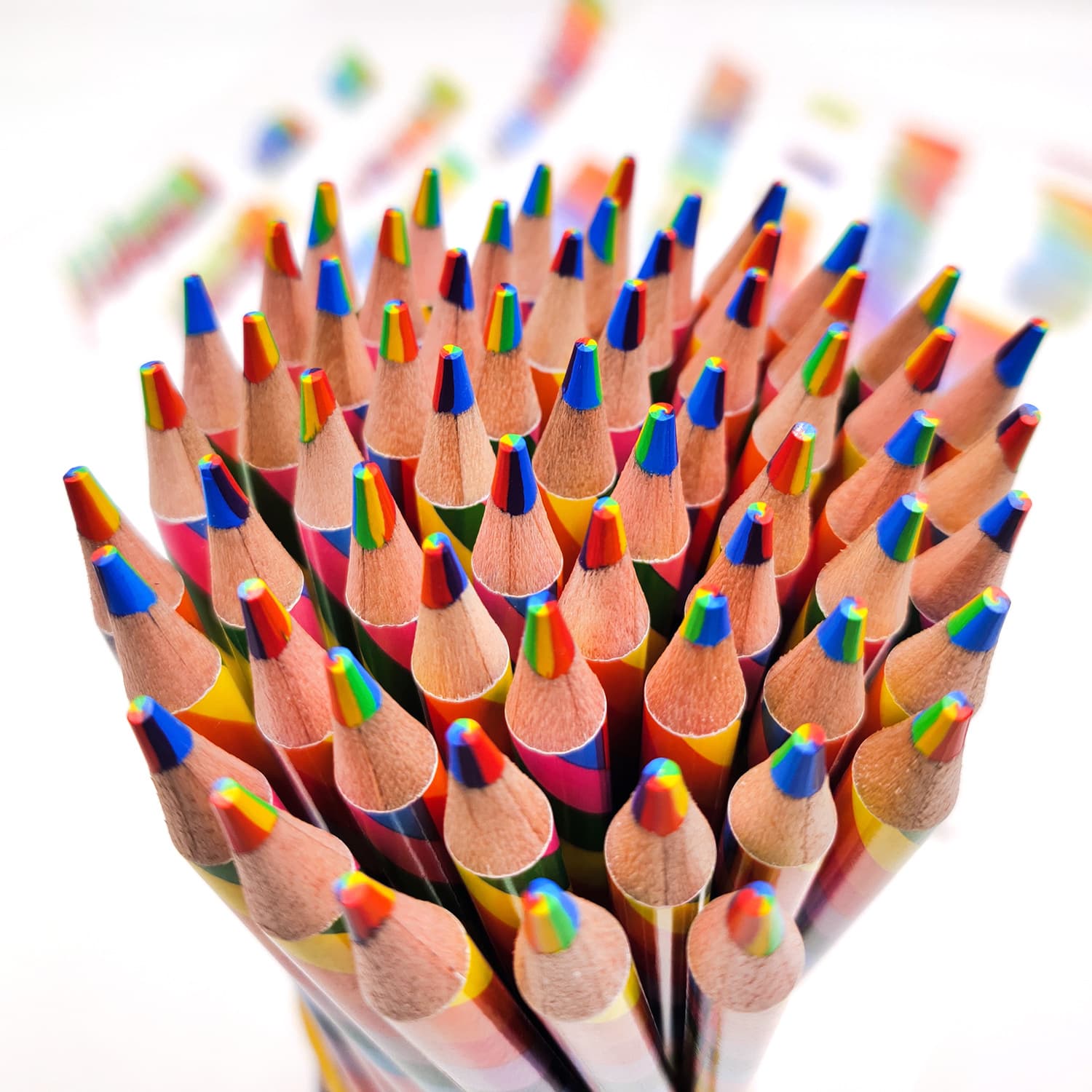 7-Color Core Rainbow Pencil Gradient Multicolor Magic Color Pencil Multi-Color Colored Pencil for Hand Drawing Bulk Wholesale
