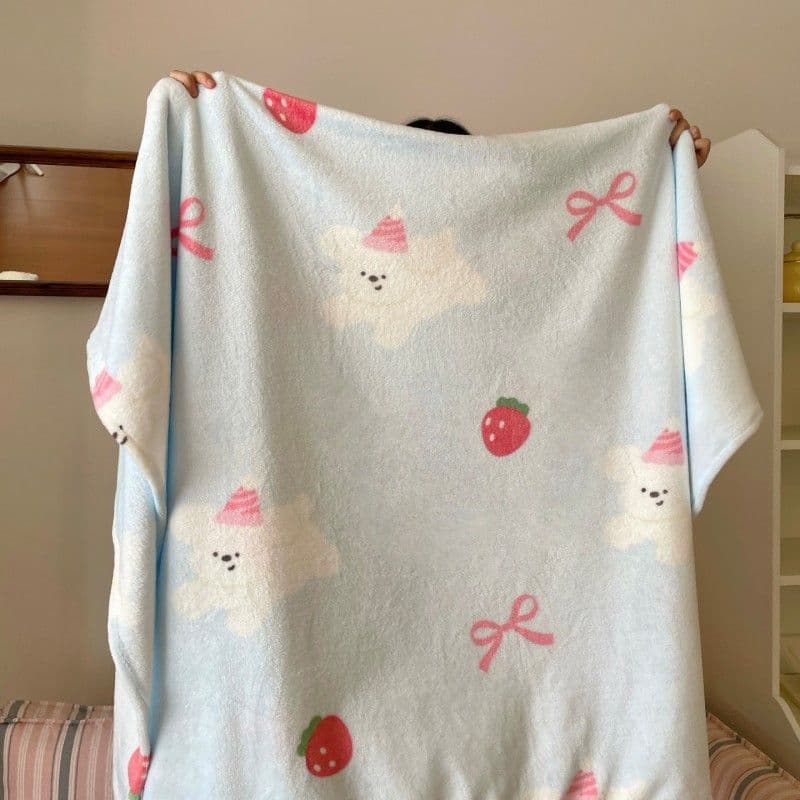 Double-sided printed milk velvet blanket for office air conditioning, student chair nap shawl, sofa throw