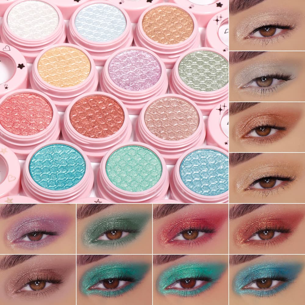 Cross-border DUNUF 12-Color Putty Eyeshadow Single Eyeshadow Pearlescent Fine Shimmer Disappearing Electric Eye New Exclusive Supply