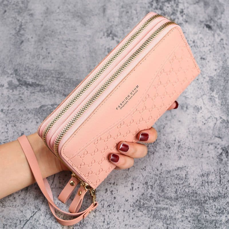 New Women's Long Wallet with Zipper Coin Pocket, Multifunctional Phone Bag, Large Capacity, Simple Multi-Slot Card Holder