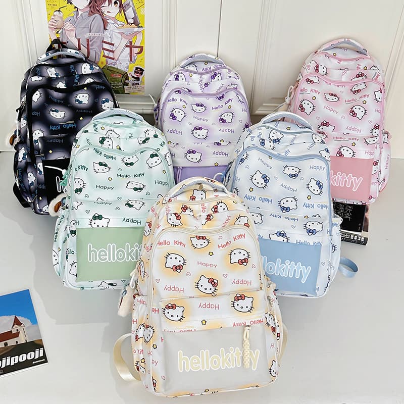Junior high school students' schoolbags, high school students' large-capacity KT cat backpacks, girls' burden-reducing Japanese style simple small fresh backpacks