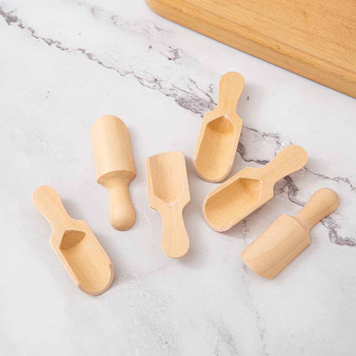 Small Wooden Spoon Mini Creative Wood Spice Scoop for Bath Salt, Powder, Baby Formula, Honey - Beechwood