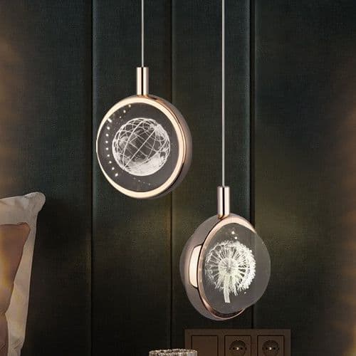 2022 New Bedroom Bedside Pendant Light, Internet Celebrity Light Luxury Crystal Decorative Creative Personality Art Background Wall Light
