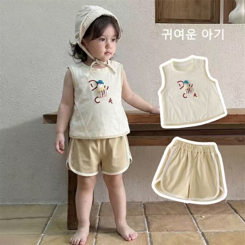 Children's summer suit short-sleeved shorts casual style cute children's outdoor clothing