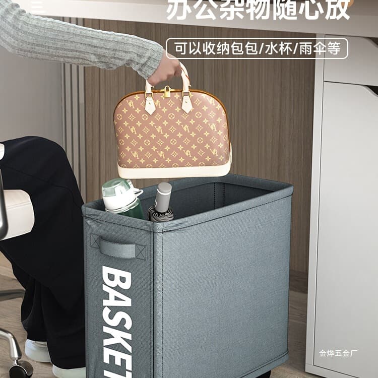 Office Bag Storage Solution with Wheels, Under-Desk Organizer, Dormitory Essential, Backpack Storage Cart for Workstations by Jinye
