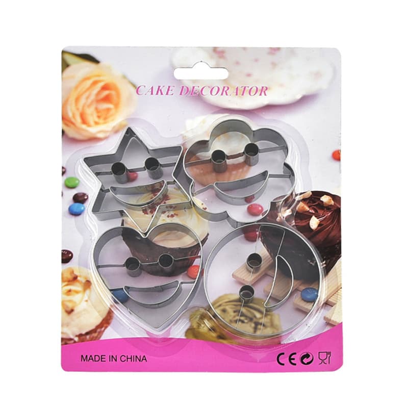 Creative Stainless Steel Smiley Face Cookie Cutter Set, Happy Expression Cookie Molds, Fruit and Vegetable Cutter Baking Tool