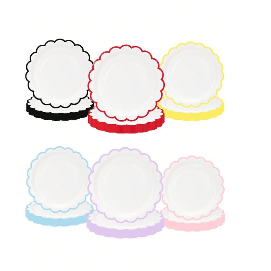 Cute Pink Lace White Paper Plates 7 inch 9 inch Pink Lace Paper Plates
