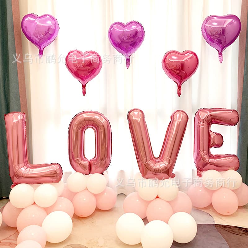 30-inch Slim Letter LOVE Balloons for Wedding, Wedding Room Decoration, Confession Balloons, Wedding Scene Decor Balloons